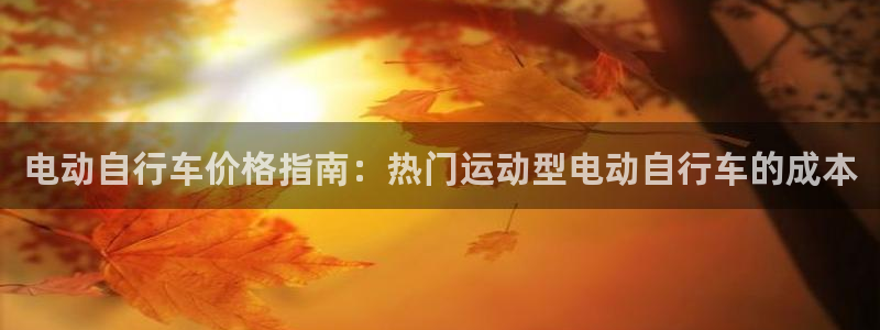 尊龙是哪里人|电动自行车价格指南:热门运动型电动自行车的成本(图1) 尊龙是哪里人